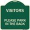 Signmission Visitors Please Park in the Back Heavy-Gauge Aluminum Architectural Sign, 18" x 18", G-1818-22719 A-DES-G-1818-22719 - alternate 1